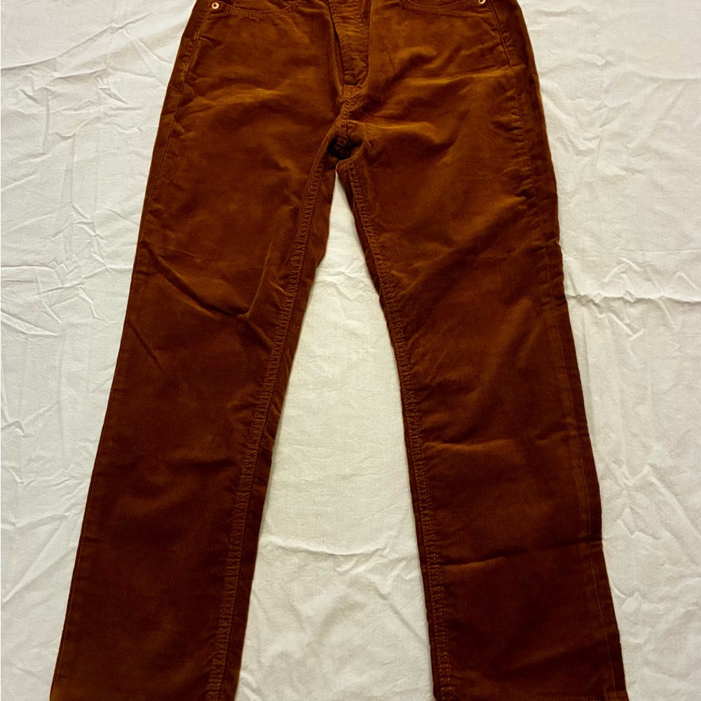 GAP Brown Corduroy Pants Vintage Slim High Rise Casual Style 29 (8 short)